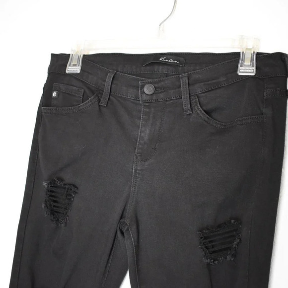 KanCan Skinny Jeans Sz 27 Mid Rise Denim Pants Distressed Grunge Destroyed Black - Picture 4 of 16